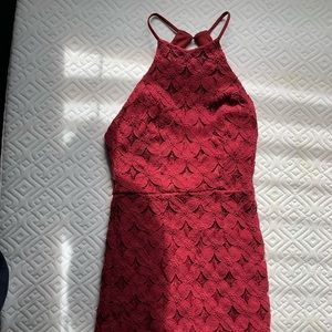 Little backless mini red dress